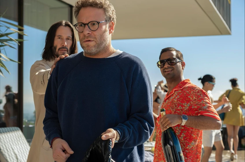 Keanu Reeves, Seth Rogen y Aziz Ansari en movida-celestial