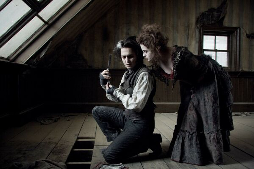 Johnny Depp y Helena Bonham Carter en Sweeney Todd. El barbero diabólico de la calle Fleet