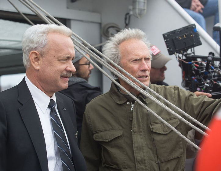 Clint Eastwood y Tom Hanks en Sully (Rodaje)