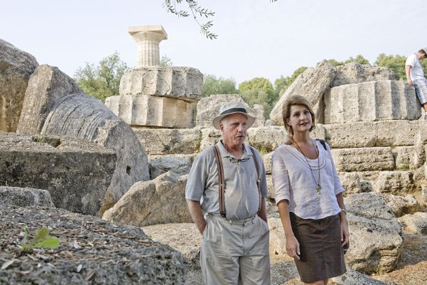 Nia Vardalos y Richard Dreyfuss en Mi Vida en ruinas