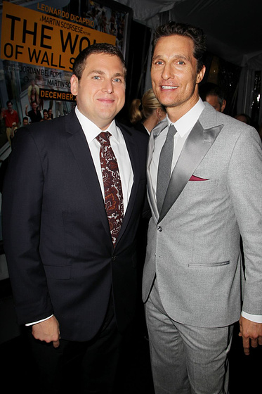 Matthew McConaughey y Jonah Hill en El Lobo de Wall Street (Premiere en New York. Diciembre 2013)