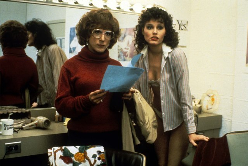 Dustin Hoffman y Geena Davis en Tootsie