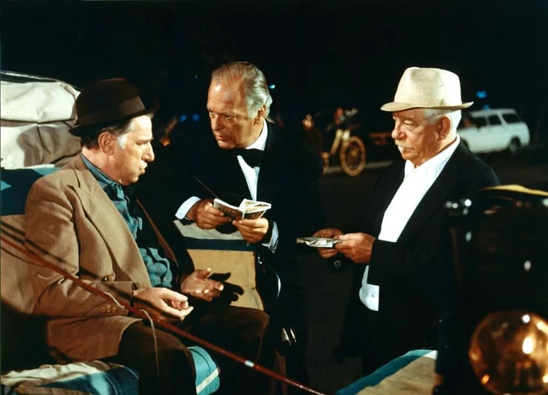 Curd Jürgens, Jean Gabin y Rellys en el-falsificador-de-argenteuil
