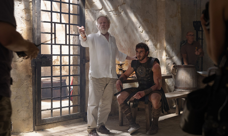 Ridley Scott y Paul Mescal en Gladiator II (Rodaje )