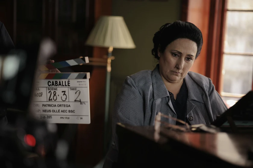 Begoña Alberdi en caballe (Rodaje)