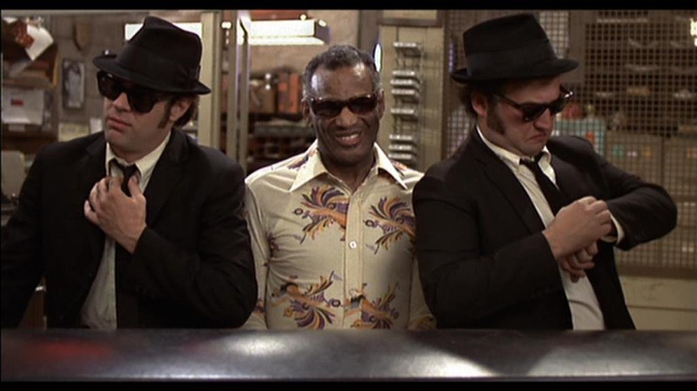 Dan Aykroyd, John Belushi y Ray Charles en Granujas a todo Ritmo