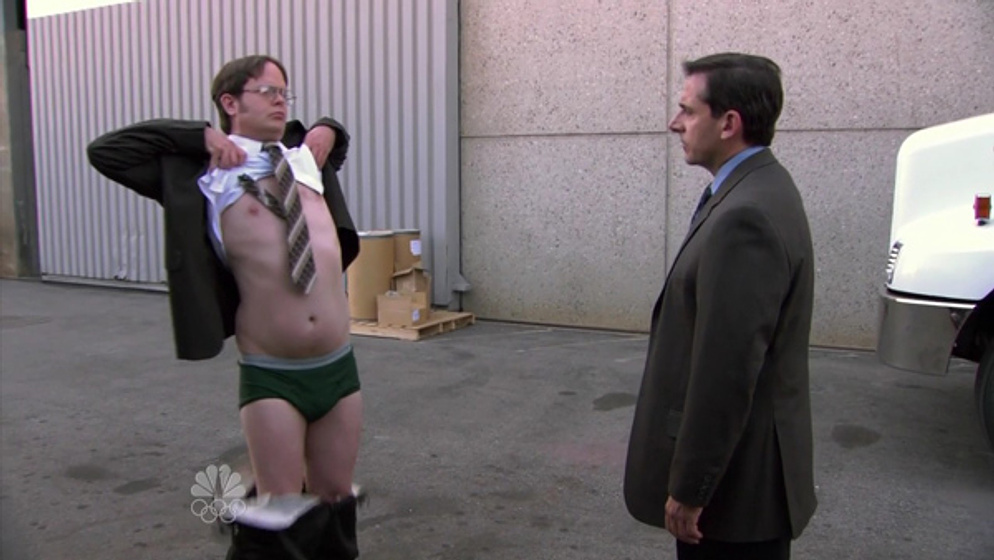 Steve Carell y Rainn Wilson en The Office