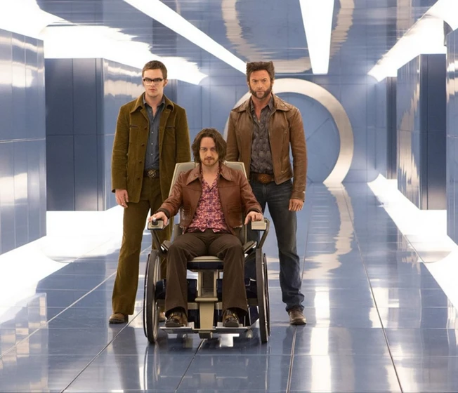 Hugh Jackman, Nicholas Hoult y James McAvoy en X-Men: Días del Futuro Pasado