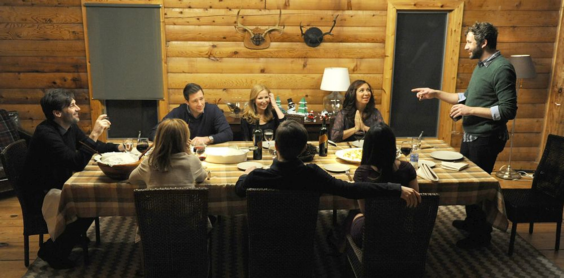 Edward Burns, Adam Scott, Maya Rudolph, Chris O'Dowd y Jennifer Westfeldt en Un Plan perfecto (Amigos con hijos)