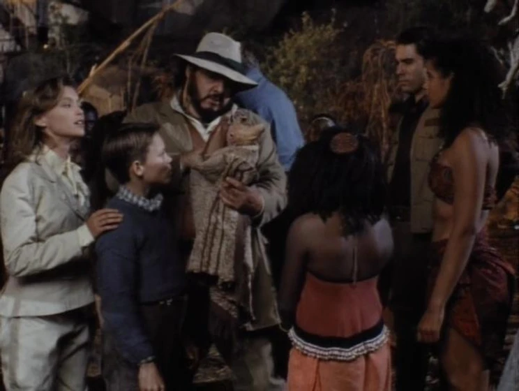 John Rhys-Davies, Eric McCormack, Tamara Gorski, Nathania Stanford y Darren Peter Mercer en the-lost-world