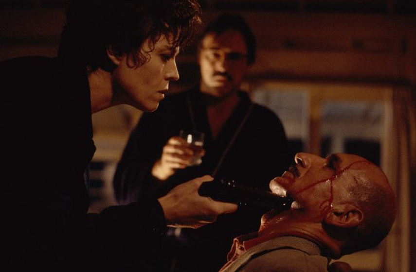 Sigourney Weaver, Stuart Wilson y Ben Kingsley en La Muerte y la doncella