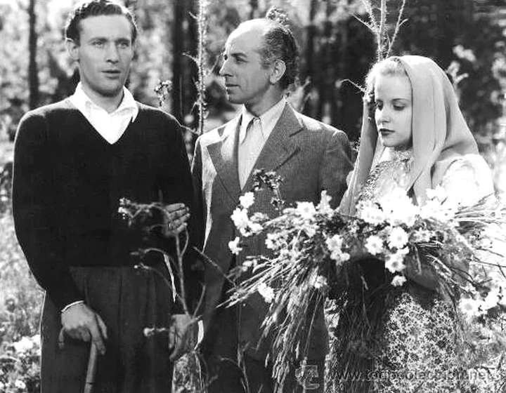 Julio Peña, Jesús Tordesillas y María Mercader en marianela-1940