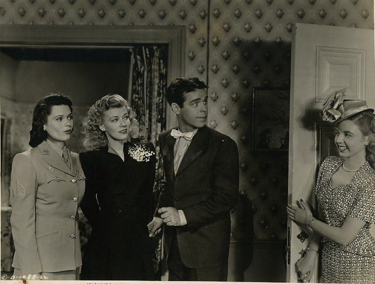 Arthur Lake, Penny Singleton, Shirley Mills y Angelyn Orr en Blondie's Lucky Day
