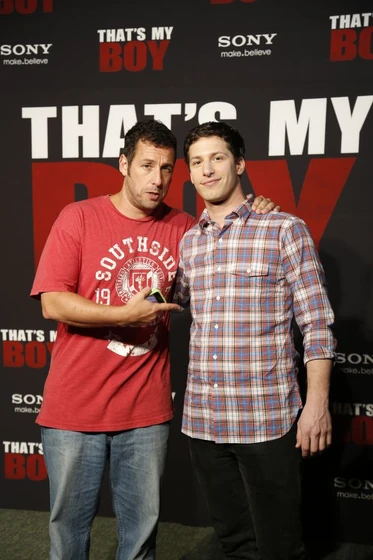 Adam Sandler y Andy Samberg en desmadre-de-padre (Photocall en Cancún. Abril 2012)