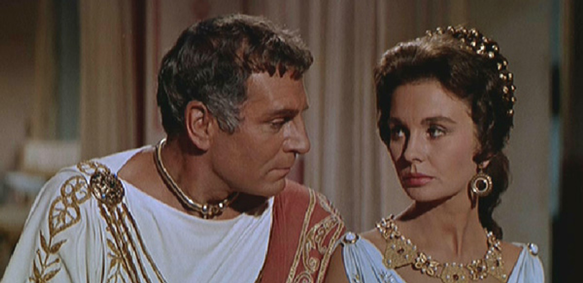 Laurence Olivier y Jean Simmons en Espartaco