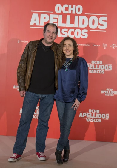 Karra Elejalde y Carmen Machi en ocho-apellidos-vascos (Photocall en Madrid. Marzo 2014)