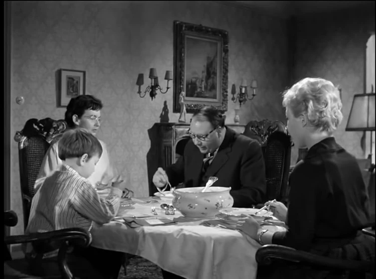 Heinz Erhardt, Stephan Schwartz, Helga Martin y Else Quecke en der-haustyrann-1959