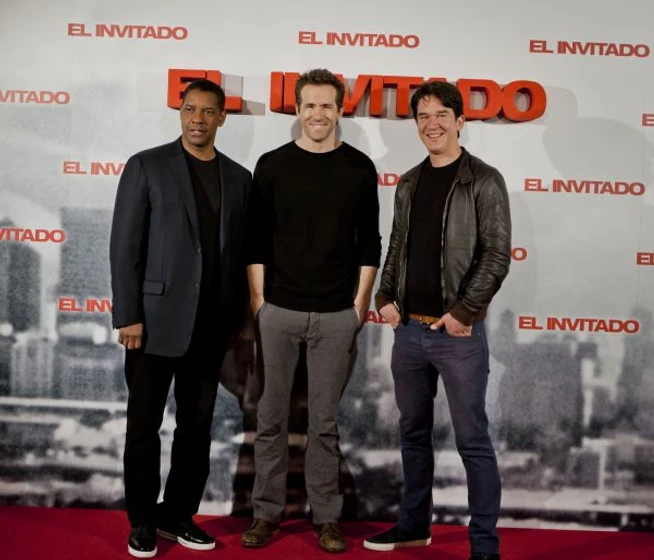 Denzel Washington, Ryan Reynolds y Daniel Espinosa en el-invitado (Photocall en Madrid. Enero 2012)