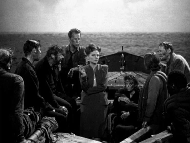 Hume Cronyn, Tallulah Bankhead, William Bendix, Walter Slezak, Mary Anderson, John Hodiak, Henry Hull, Heather Angel y Canada Lee en naufragos