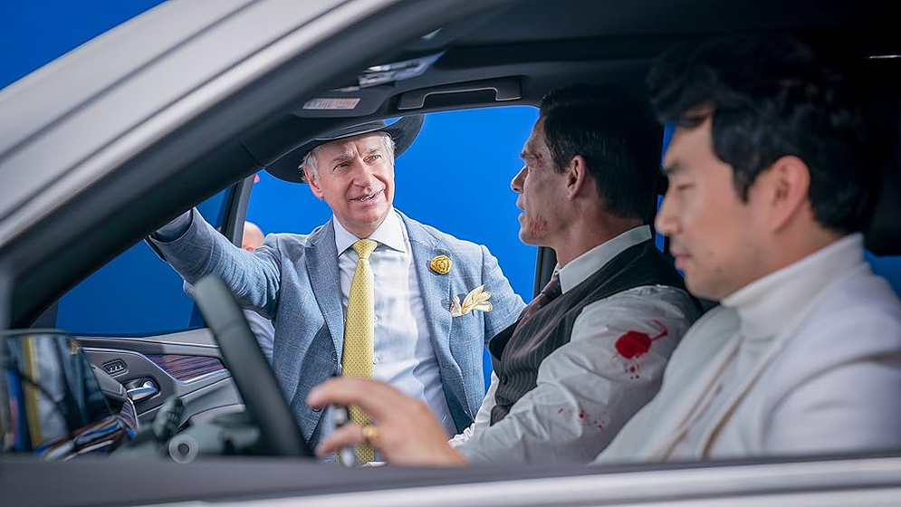 John Cena, Paul Feig y Simu Liu en jackpot-2024