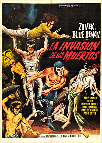 poster of content Blue Demon y Zovek en La invasión de los muertos