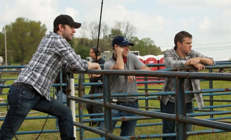 Matt Damon, Gus Van Sant y John Krasinski en tierra-prometida-2012