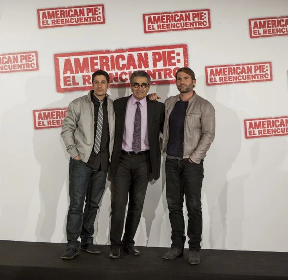 Seann William Scott, Jason Biggs y Eugene Levy en American Pie: El Reencuentro (Premiere en Madrid. Abril 2012)