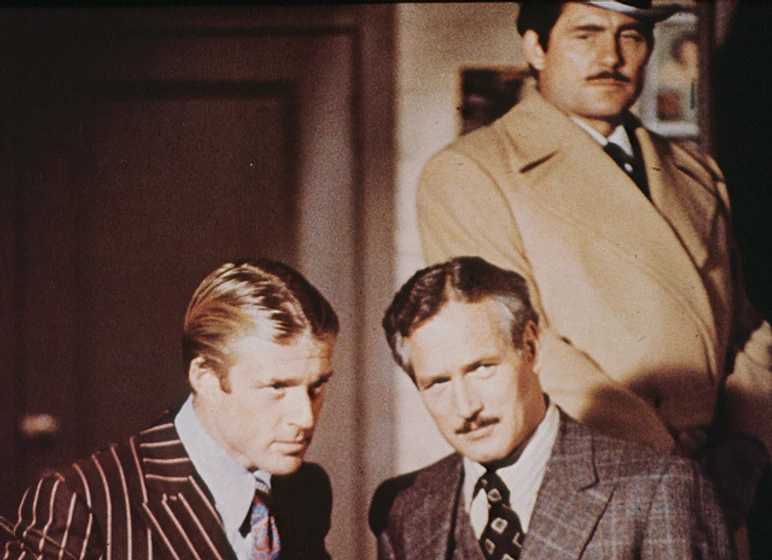 Robert Redford, Paul Newman y Robert Shaw en el-golpe