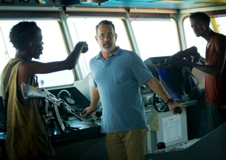 Tom Hanks, Barkhad Abdi y Faysal Ahmed en Capitán Phillips