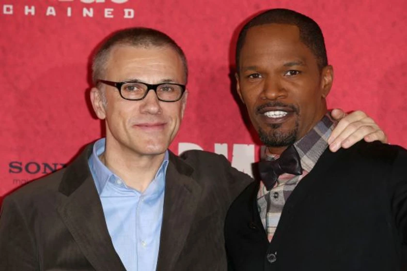 Jamie Foxx y Christoph Waltz en django-desencadenado (Premiere en Berlin. Enero 2013)