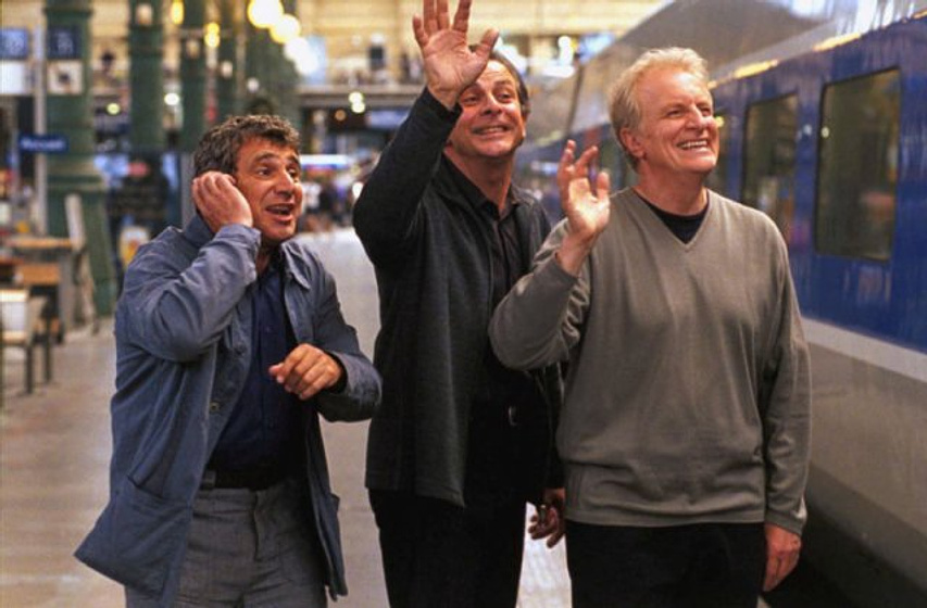 André Dussollier, Michel Boujenah y Roland Giraud en Tres Solteros y un Biberón: 18 Años Después