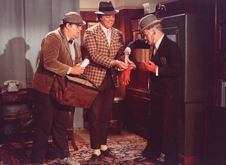 Ove Sprogøe, Morten Grunwald y Poul Bundgaard en the-olsen-gang-outta-sight