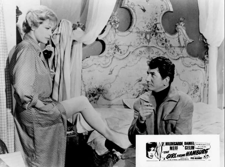 Daniel Gélin y Hildegard Knef en la-fille-de-hambourg