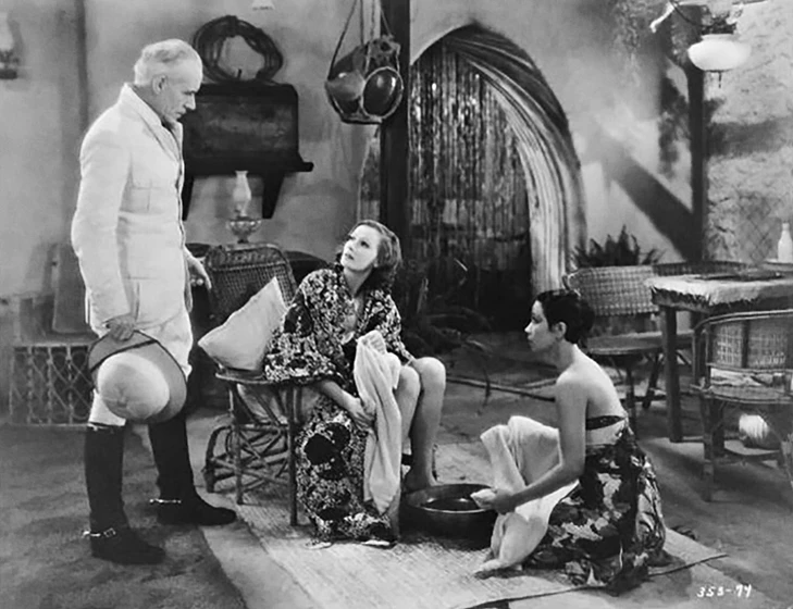 Lewis Stone, Greta Garbo y Marian Ainslee en orquideas-salvajes