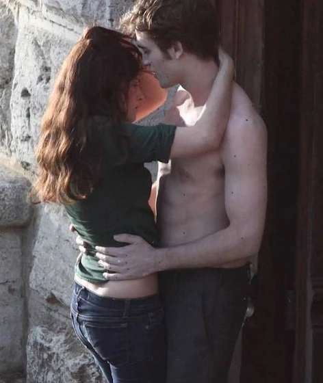Kristen Stewart y Robert Pattinson en La Saga Crepúsculo: Luna Nueva (Rodaje)