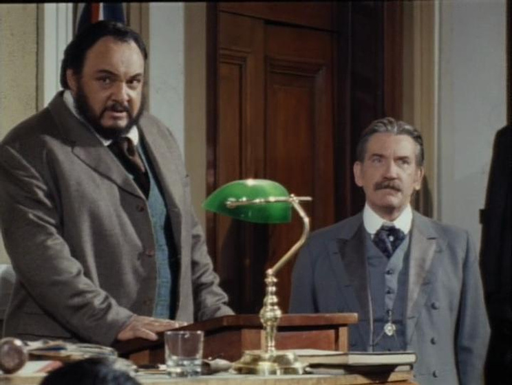 David Warner y John Rhys-Davies en The Lost World