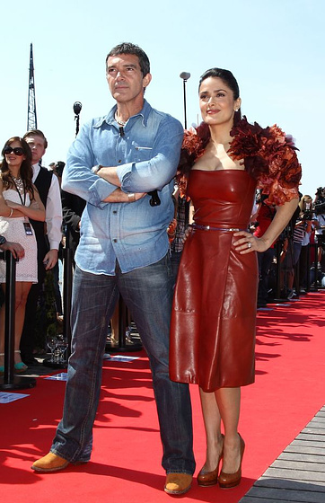 Antonio Banderas y Salma Hayek en El Gato con Botas (Photocall en Cannes. Mayo 2011)