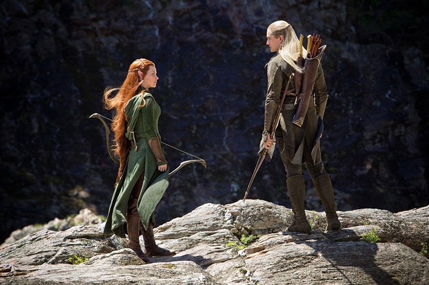 Orlando Bloom y Evangeline Lilly en El Hobbit: La Desolación de Smaug
