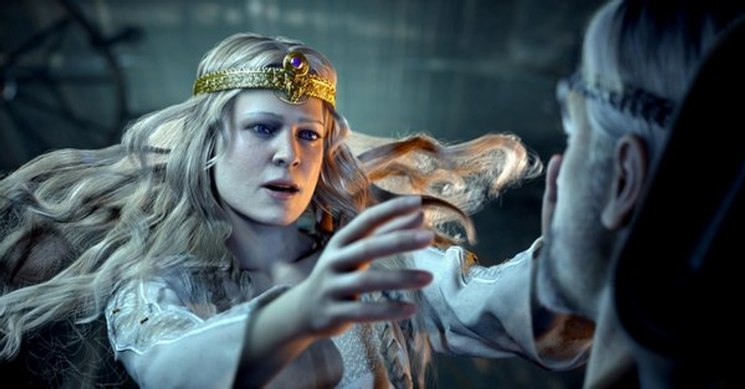 Robin Wright y Ray Winstone en Beowulf