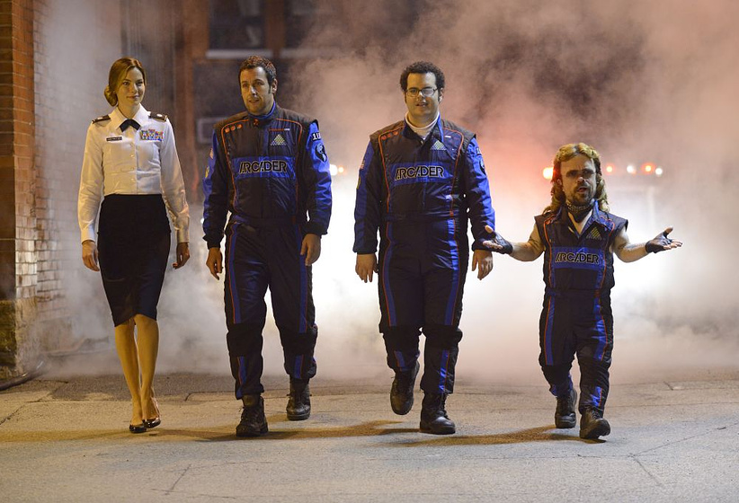 Adam Sandler, Peter Dinklage, Michelle Monaghan y Josh Gad en Pixels