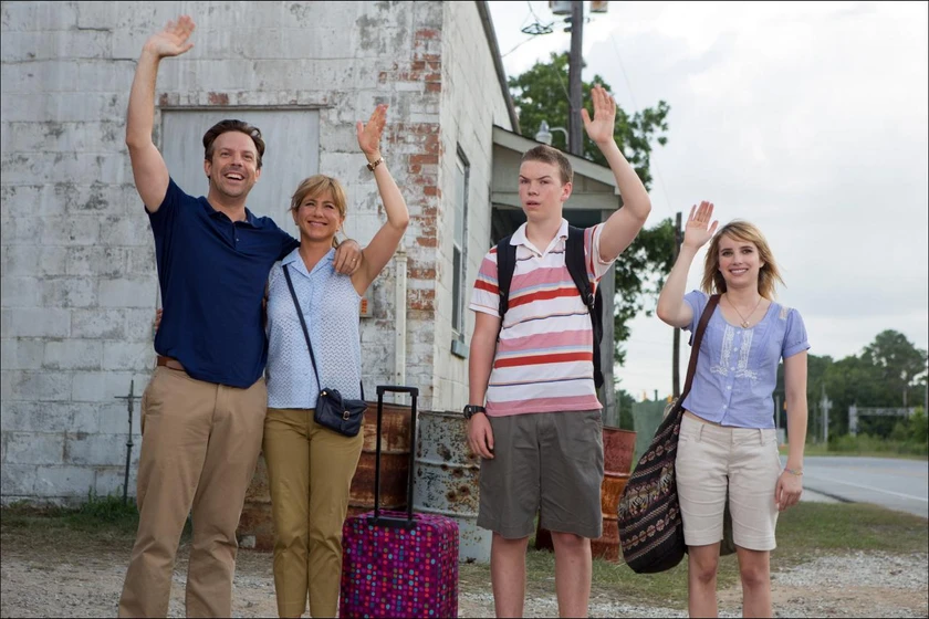 Jennifer Aniston, Emma Roberts, Jason Sudeikis y Will Poulter en Somos los Miller