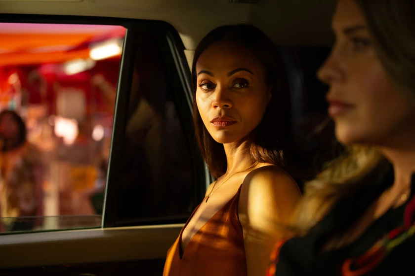 Zoe Saldana y Karla Sofía Gascón en emilia-perez