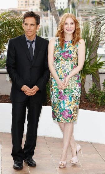 Ben Stiller y Jessica Chastain en Madagascar 3: De marcha por Europa (Cannes. Mayo 2012)