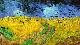 still of content Van Gogh. De los Campos de trigo bajo cielos nublados