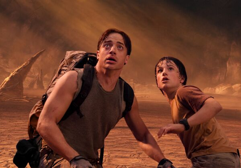 Brendan Fraser y Josh Hutcherson en Viaje al centro de la Tierra