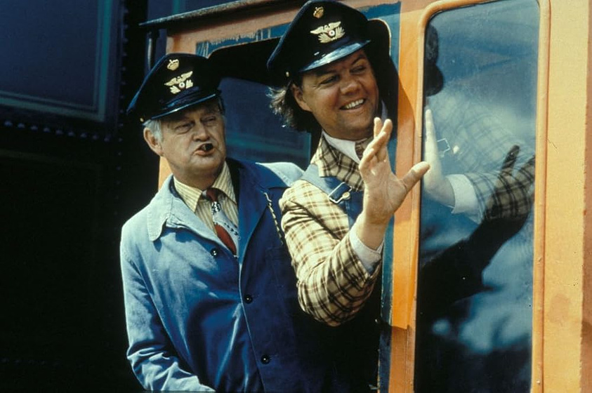 Ove Sprogøe y Morten Grunwald en the-olsen-gang-on-the-track