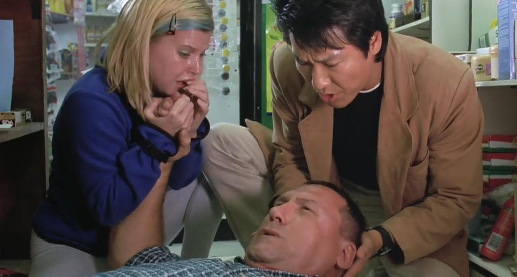 Phillip Rhee y Jessica Collins en campeon-de-campeones-4-sin-aliento