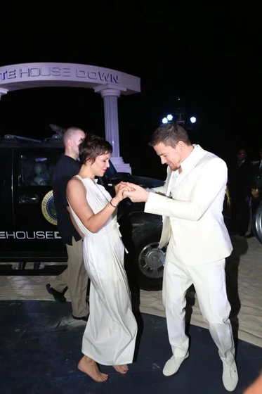 Maggie Gyllenhaal y Channing Tatum en Asalto al Poder (Photocall en Cancún. Abril 2013)