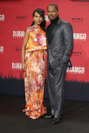 Jamie Foxx y Kerry Washington en Django Desencadenado (Premiere en Berlin. Enero 2013)