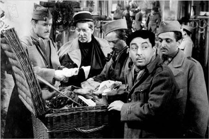Pierre Fresnay, Marcel Dalio, Jean Gabin, Julien Carette y Gaston Modot en La Gran Ilusión